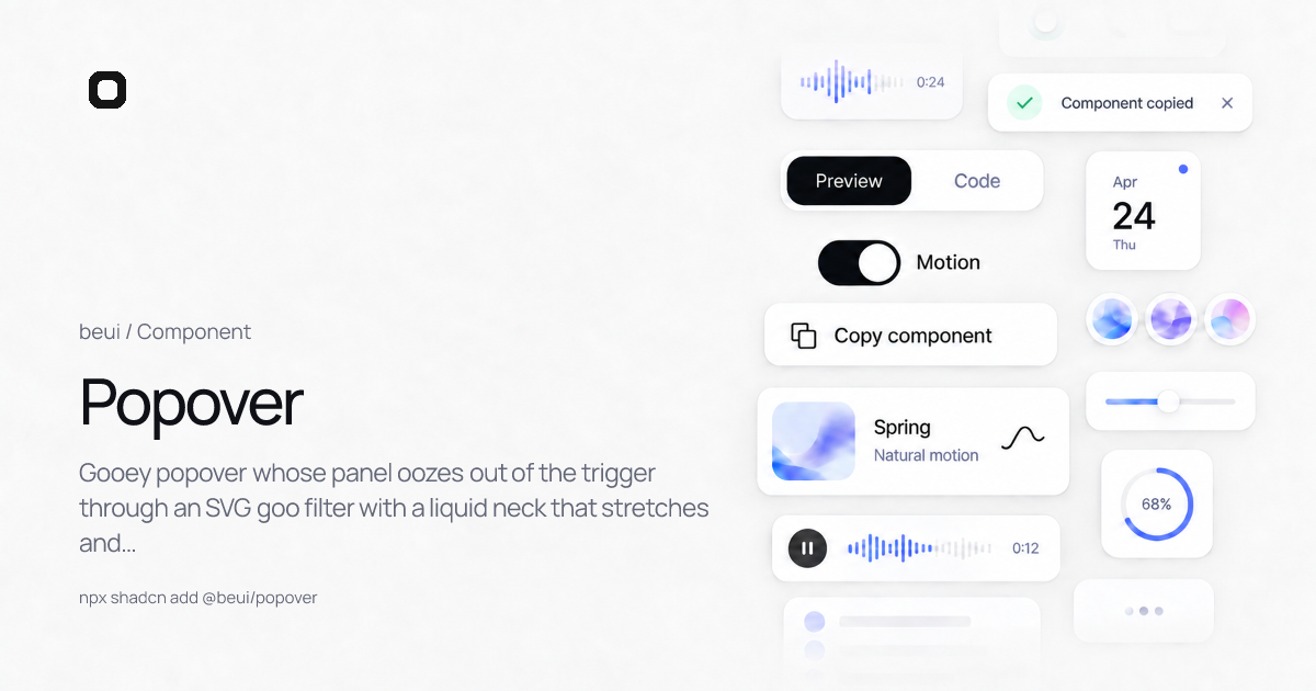 Popover · React motion component · beUI