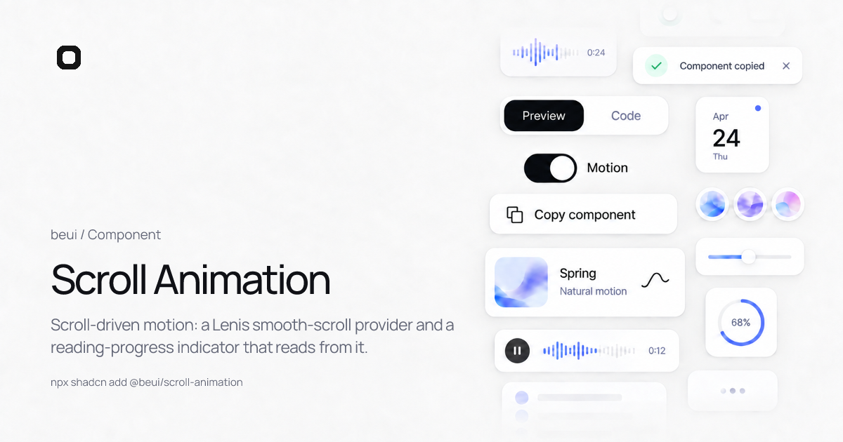 Scroll Animation · React motion component · beUI