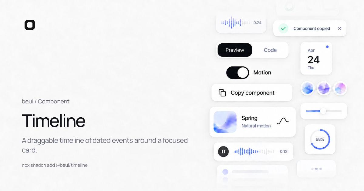 Animated Horizontal Timeline Component for React · beUI