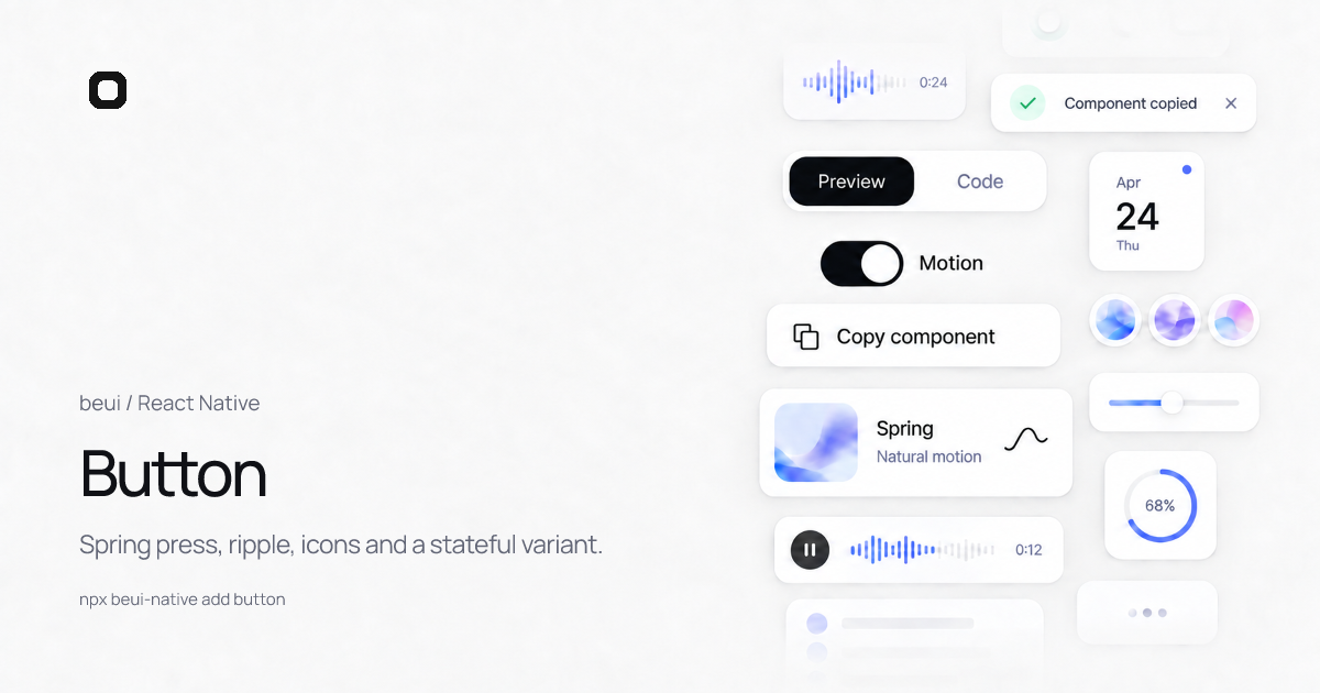 Button · Animated React Native component · beUI